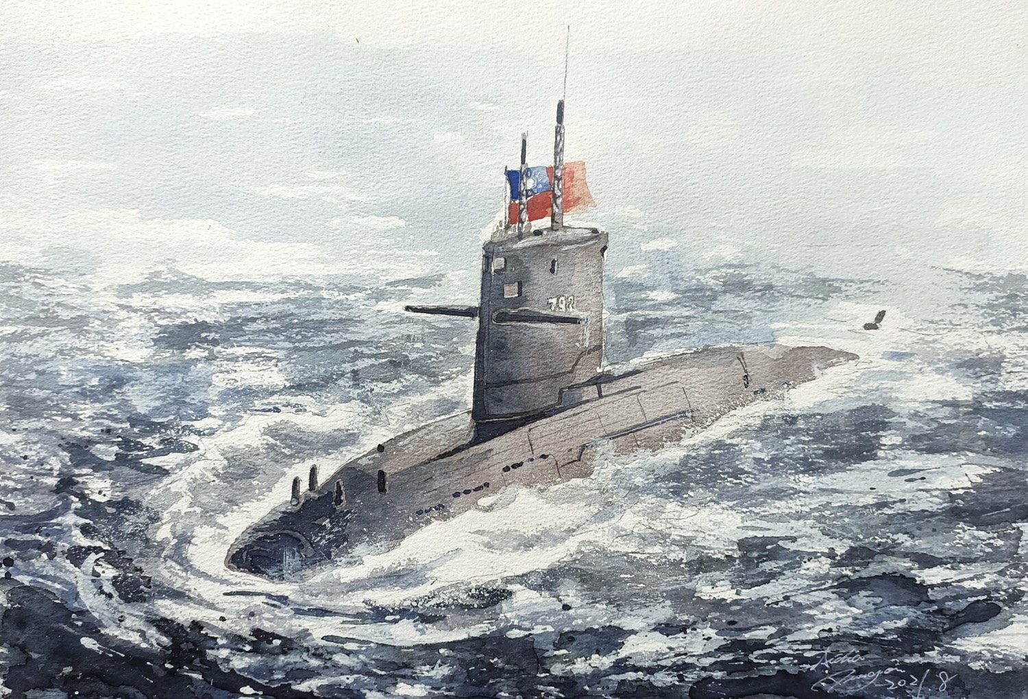 海豹，舷號 792，水彩
