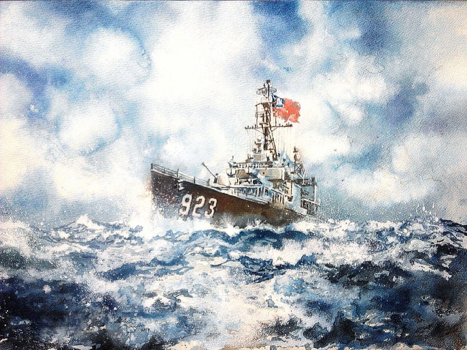 瀋陽，舷號 923，水彩
